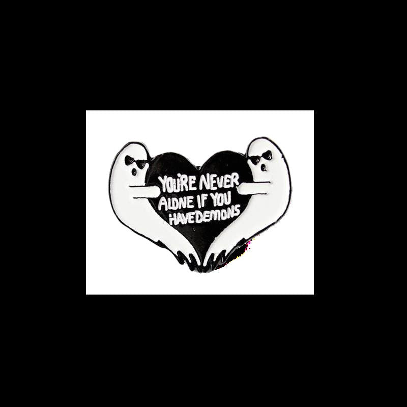 Ghost Pins, Anxious and Confused, You're never alone if you have demons, Mental health ghost pins, hard enamel pins