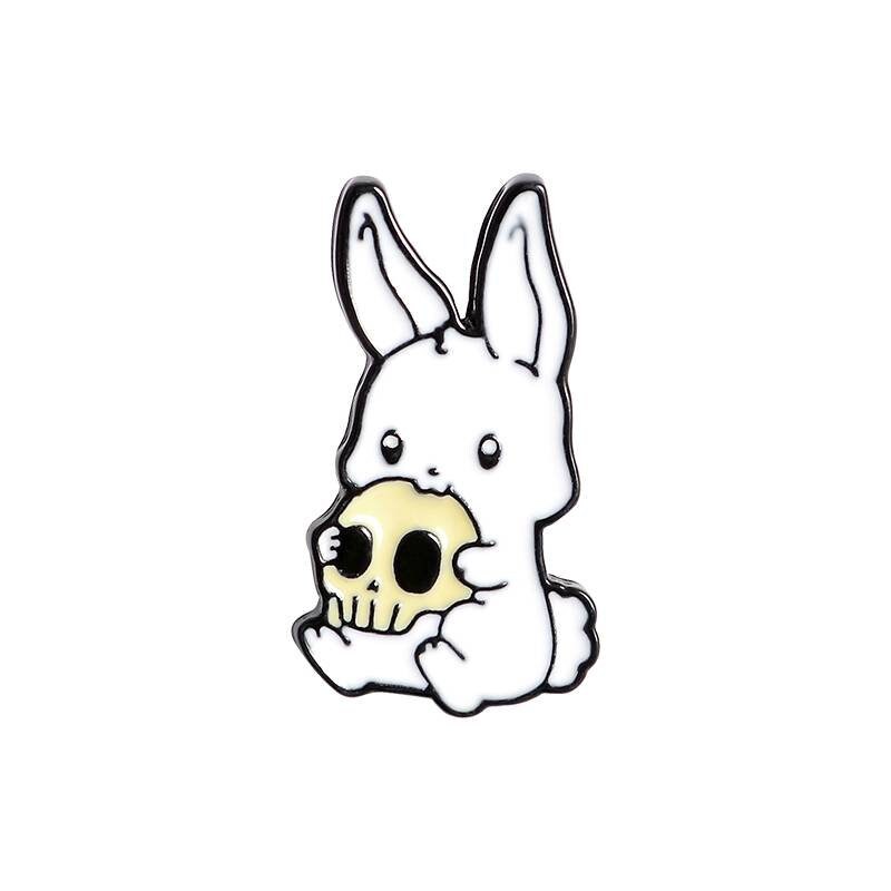 Sarcastic Bunny Pins, Bunny Skull pin, Bunny Coffee pin, Emo bunny pins, enamel pins, evil bunny pins, bunny pins, sarcastic pins