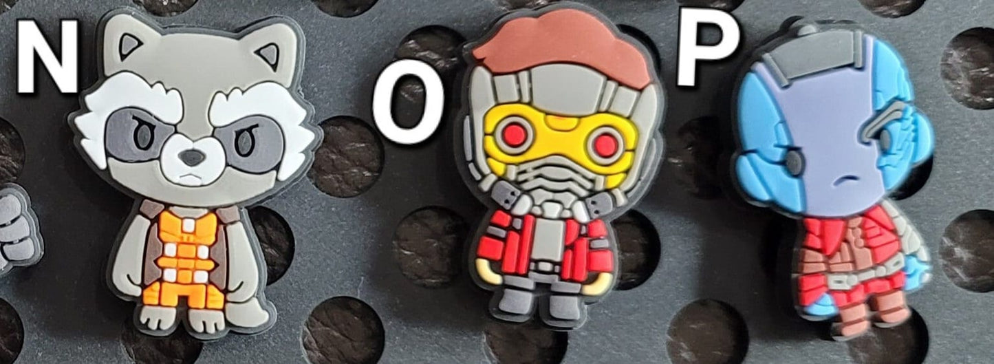 Guardians of the Galaxy Inspired Croc Charms, Guardians of the Galaxy Inspired Shoe Charms, Guardians of the Galaxy Inspired Jibbitz