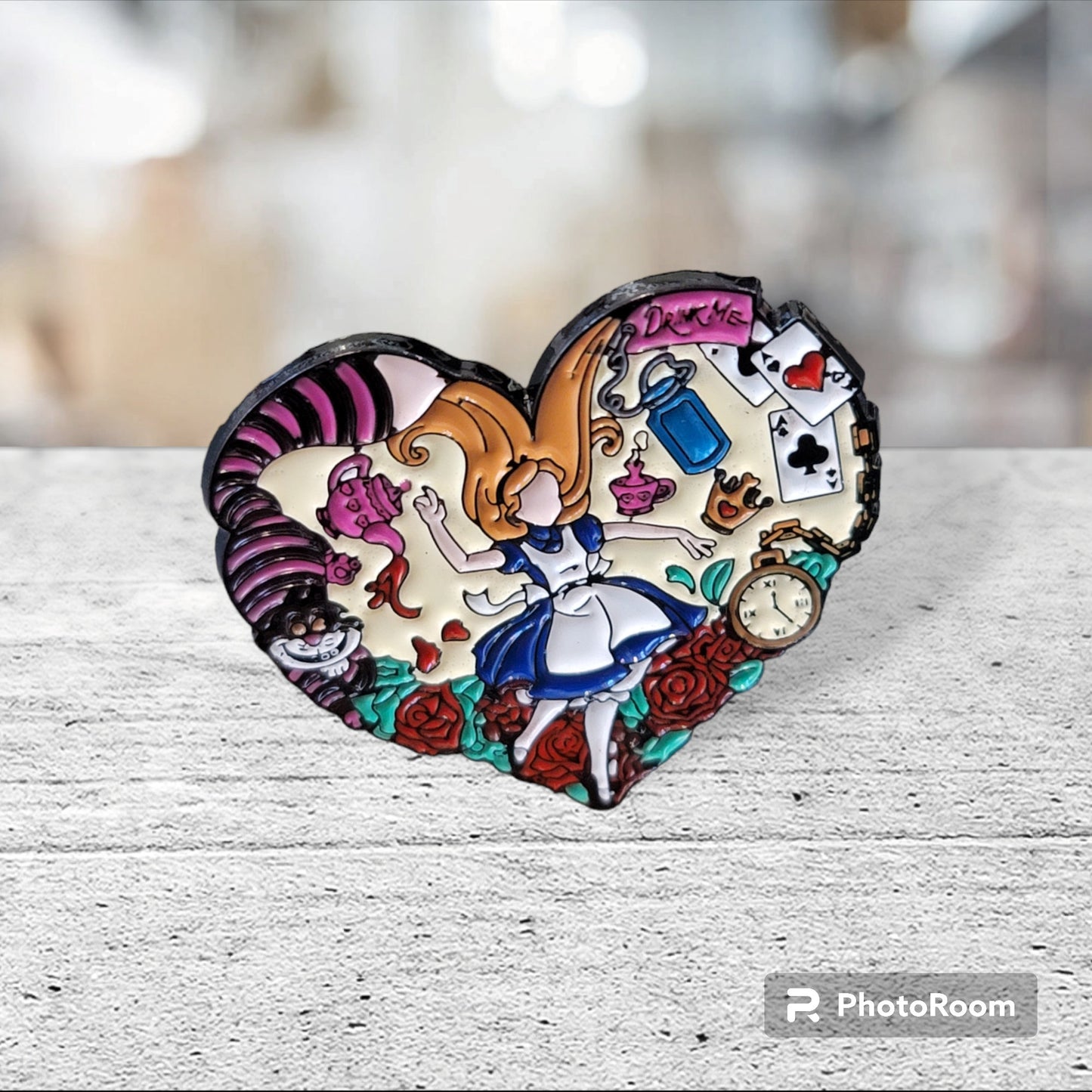 Alice In Wonderland Inspired Pin, Alice, Cheshire Cat, Alice In Wonderland Fan, Pin gifts, Cheshire Cat fan, Curiouser and Curiouser