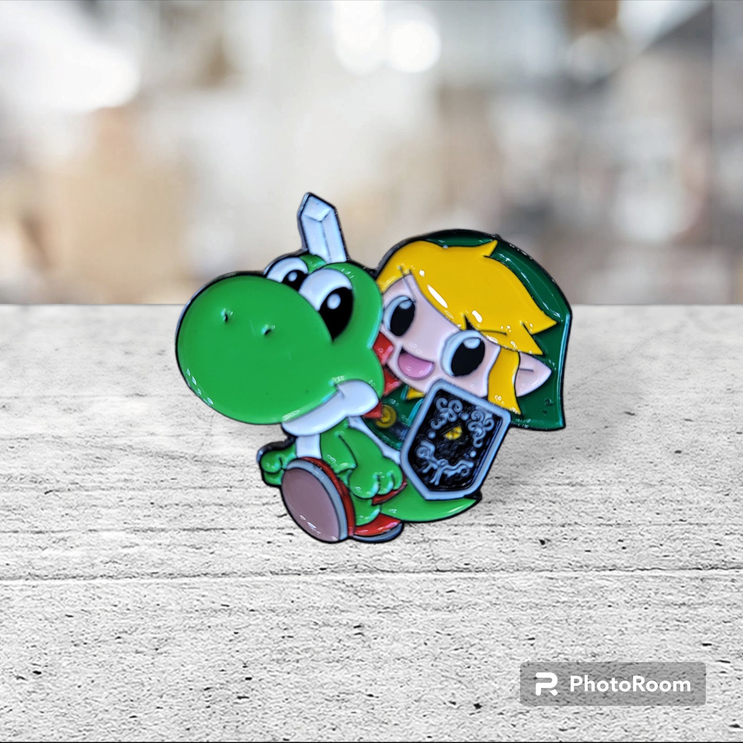 Yoshi & Link Inspired Enamel Pin, Video Game Inspired Enamel Pin