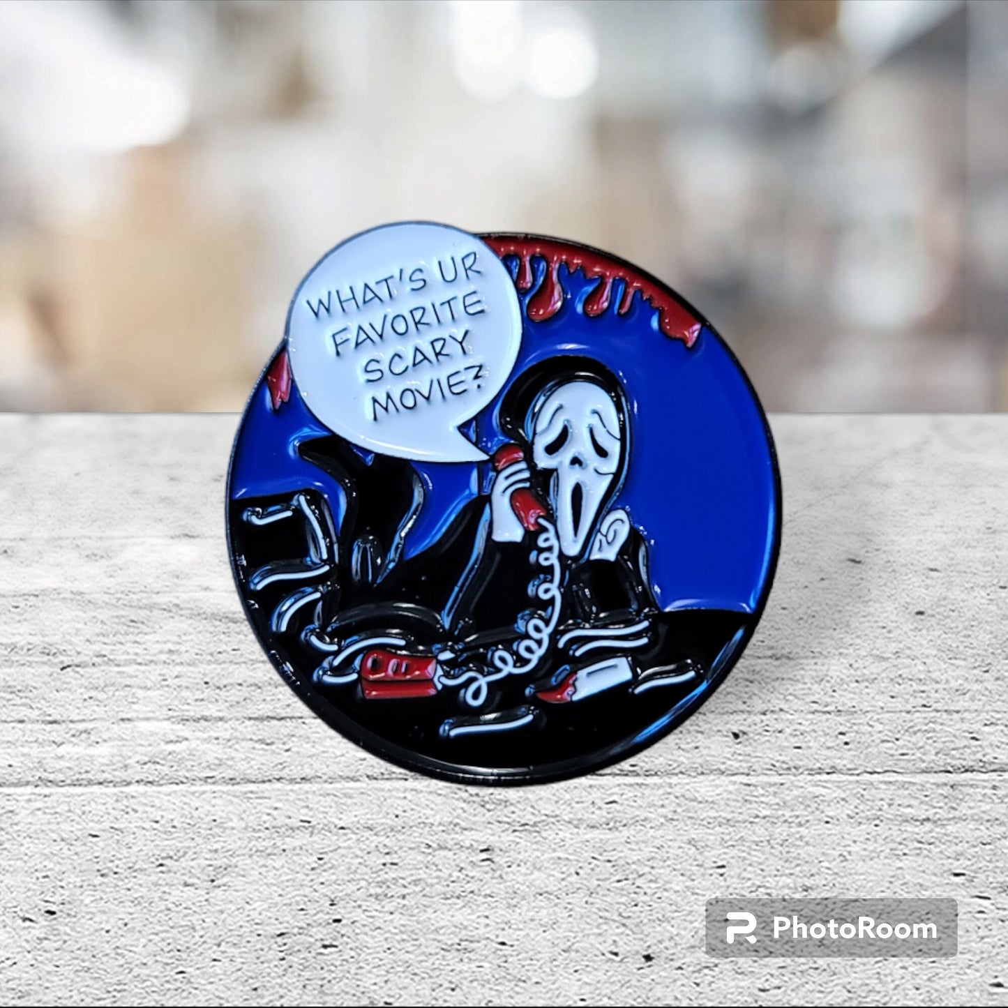 Ghostface Inspired Pin, Scream Inspired Pin, Scary Movie Inspired Pin, Horror Movie Inspired Pin, Horror Film Inspired Pin
