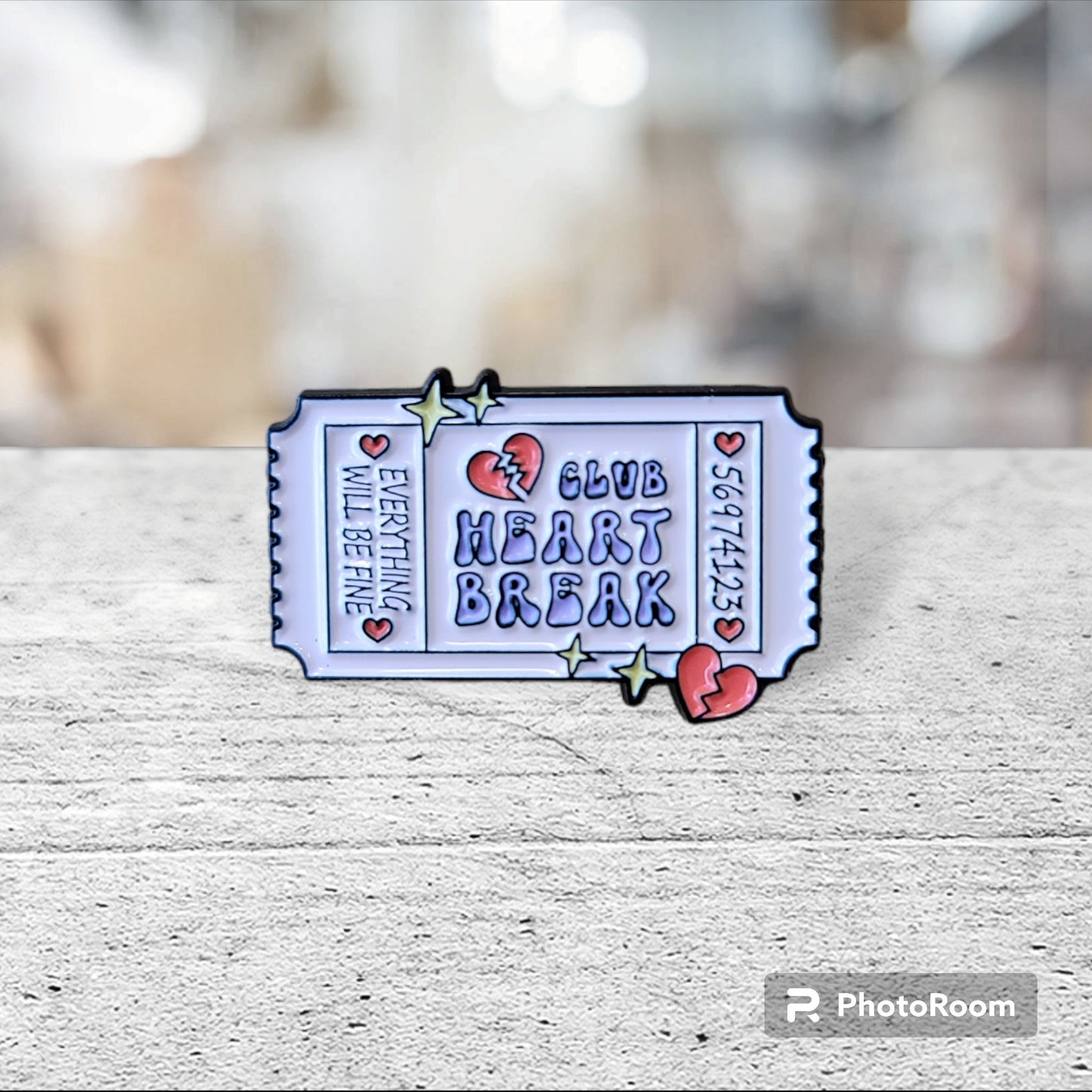 Heart Break Ticket Pin