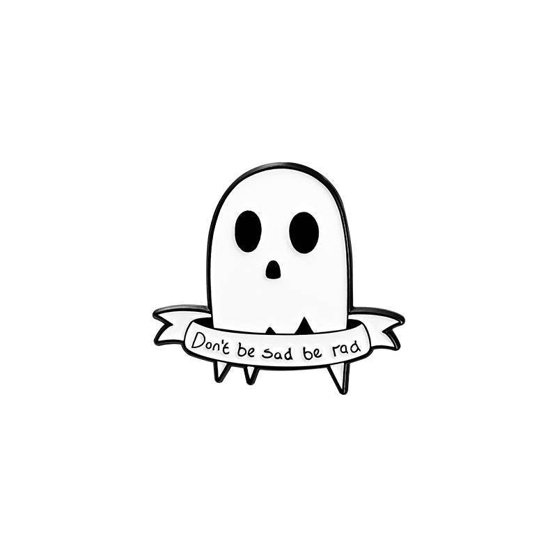 Fun Ghost pins, King Boo, ghost pins, boo pin, hard enamel pin, ghosts, whimsical, don't be sad be rad, ghost polaroid, ghost boombox