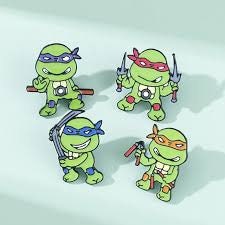 Ninja Enamel Pins, turtle enamel pins, turtle pins, ninja pins, i love being a turtle, cowabunga dude, nostalgic, 80s kids, 90s kids,