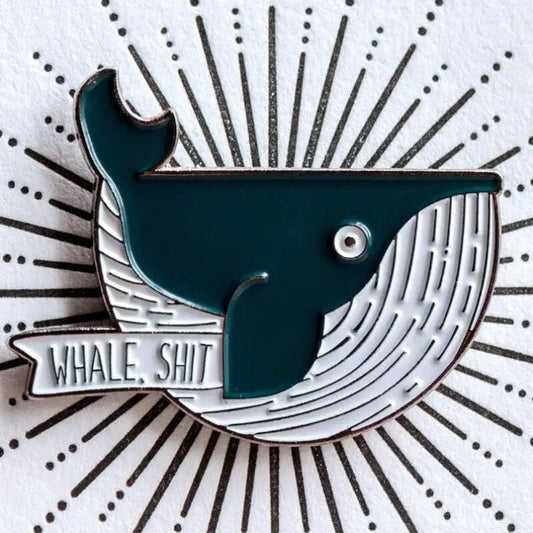 Whale Pun Enamel Pins, Shark Pun Enamel Pins, whale enamel pins, shark enamel pins, whale puns, shark puns, funny, puns, punny, fun, quirky