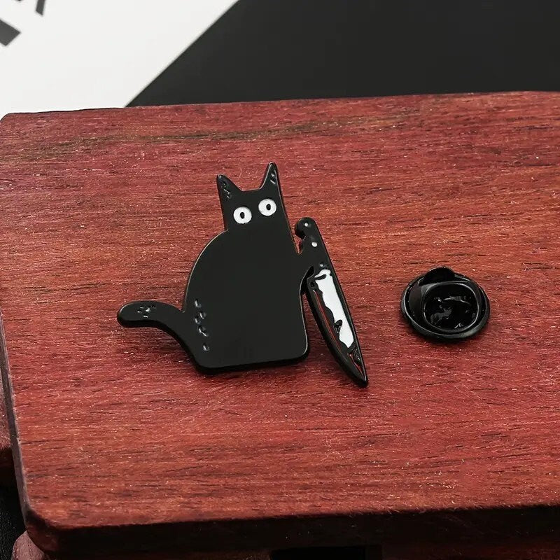 Cat pins, kitty pins, kitten pins, funny cat pins, sarcastic cat pins, evil cat pins, snarky cat pins, enamel pins, punny cat pins