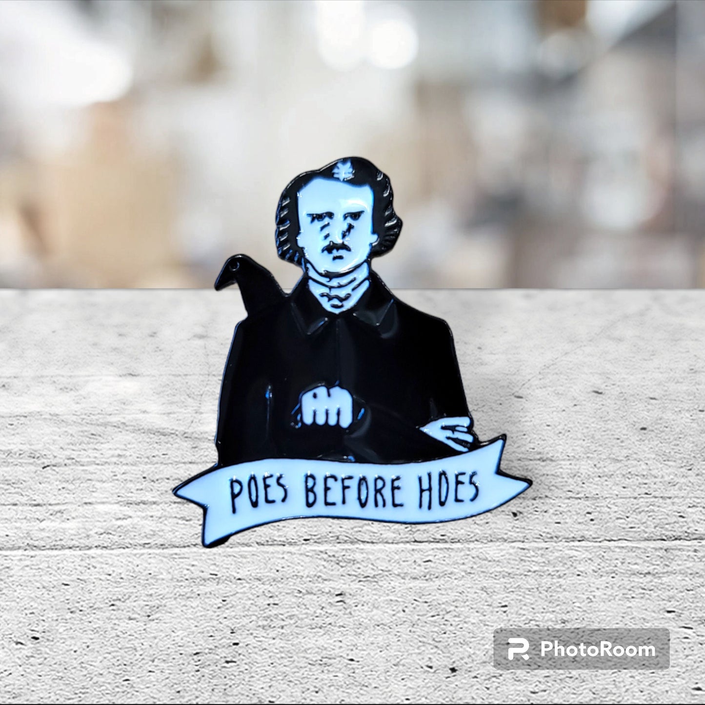Poes Before Hoes Enamel Pin, Edgar Allan Poe Inspired Enamel Pin, Gothic Vibes Pin
