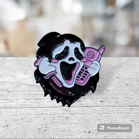 Ghostface Inspired Pin, Scream Inspired Pin, Scary Movie Inspired Pin, Horror Movie Inspired Pin, Horror Film Inspired Pin